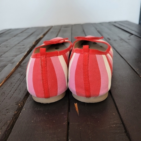Boden Women's Flats Pointed Toe White Red Pink Stripes 41 U.S. 9.5 Shoes Girly - Picture 6 of 8